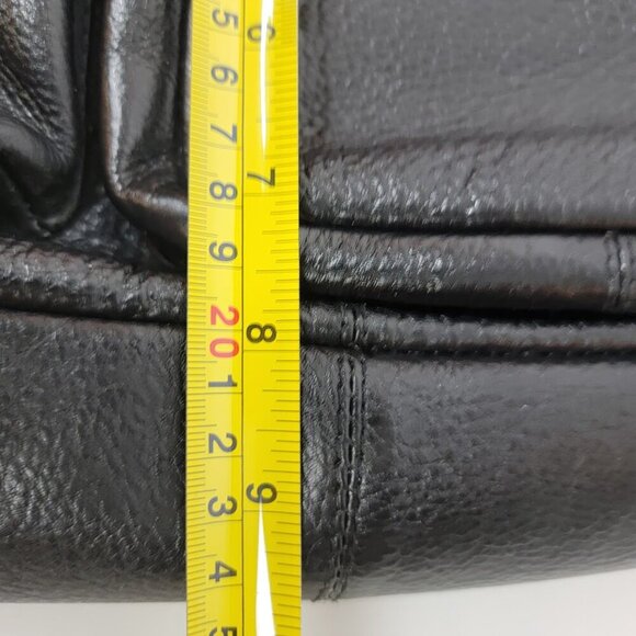 Genuine Leather Black Shoulder Bag | Multi Pocket Crossbody Purse - Picture 15 of 15